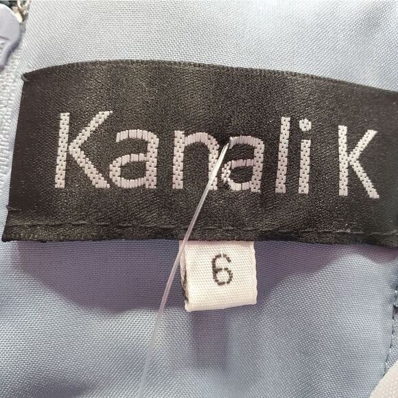 🦋Kanali K Grayish Blue Ruched Strapless Cocktail Dress Size 6 - Picture 9 of 15